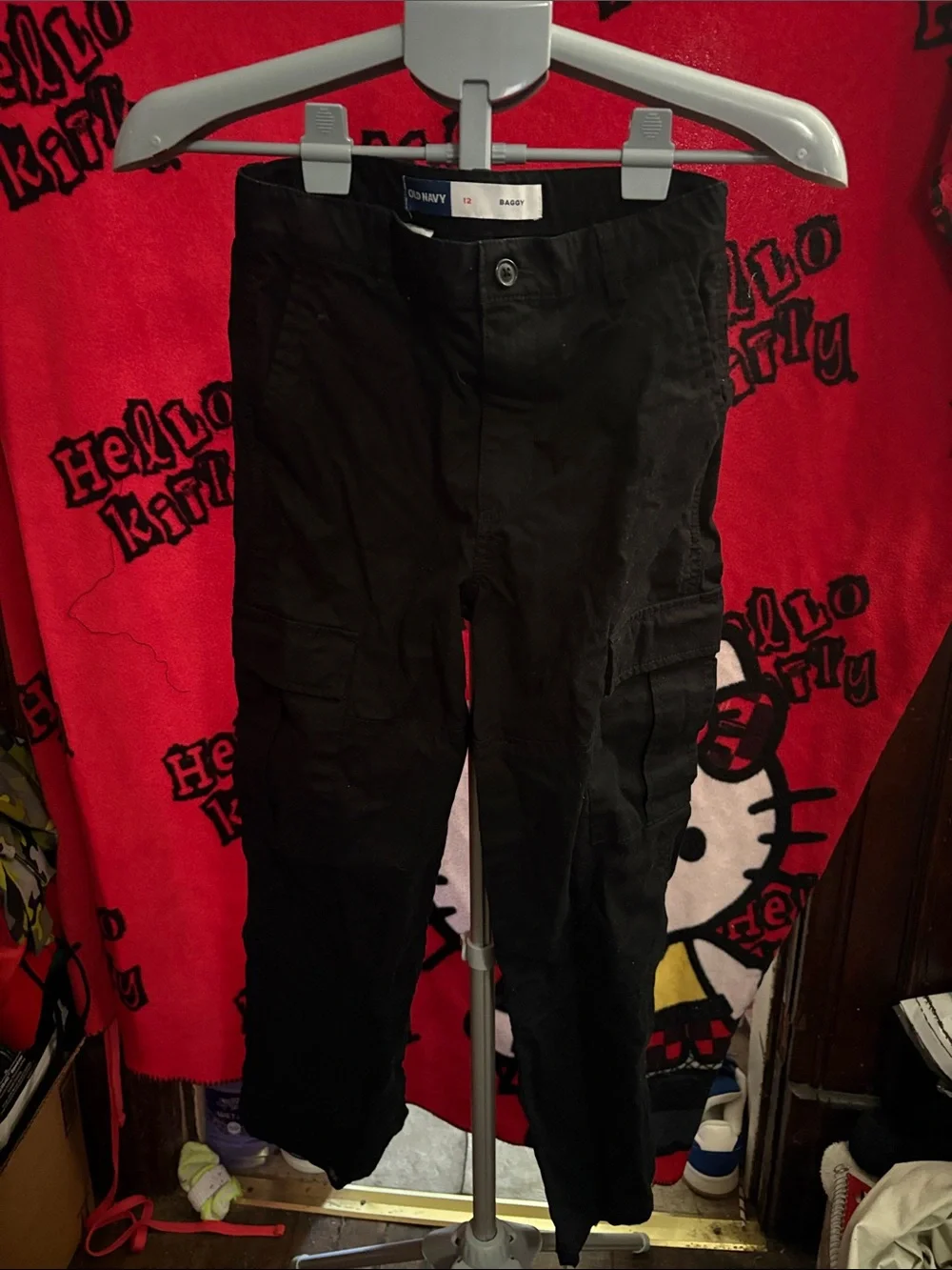 Old Navy Men's Black Cargo Pants - Utility Style